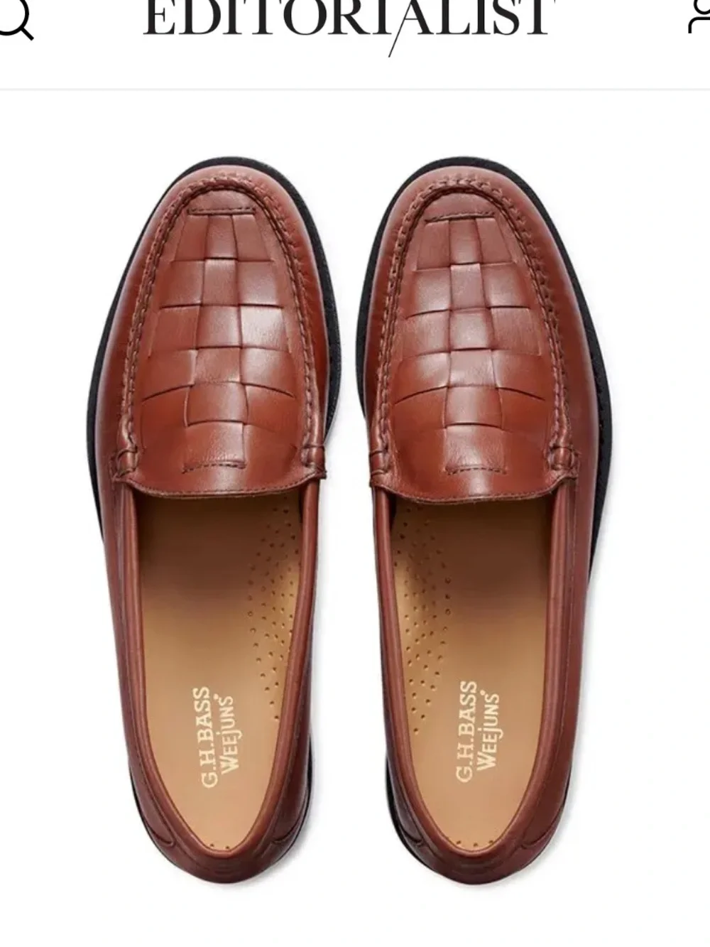 G.H Bass Larson Venetian Weave Loafers Tan Leather men’s shoes Revolve 12